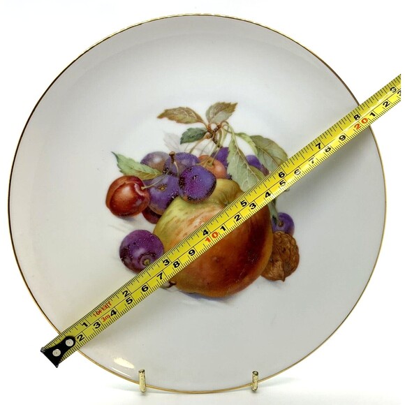 Vintage F. B. & Co Germany Fruit Plate 7 3/4" Apple Cherry Blueberry Gold Trim - Picture 4 of 8